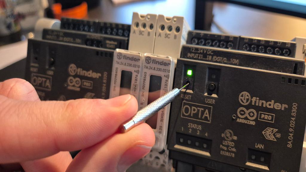 Arduino Opta photo - Enter DFU mode using reset button